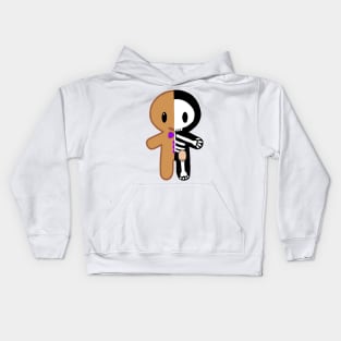 Gingerbread Man Skeleton with Ostomy (Purple) Kids Hoodie